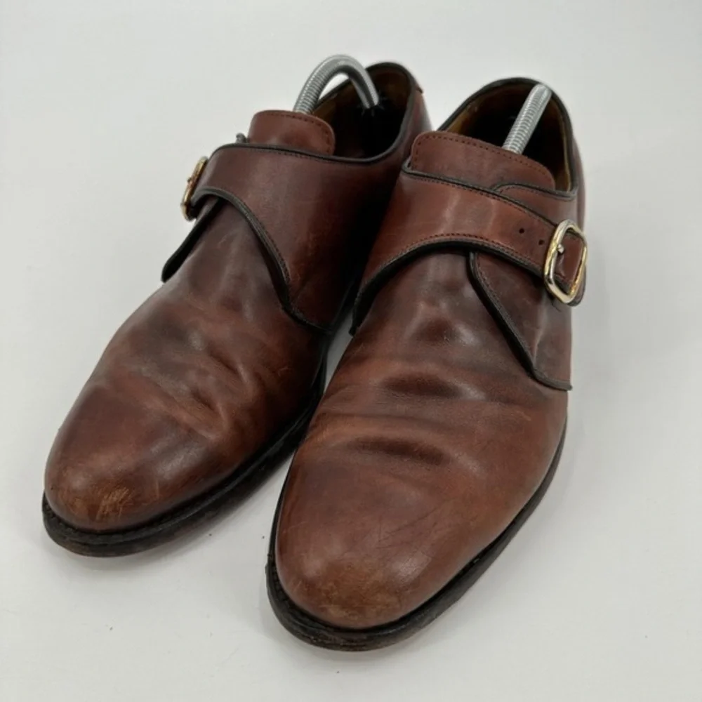 Allen Edmonds Brown Leather Single Monk Strap Dress Shoes